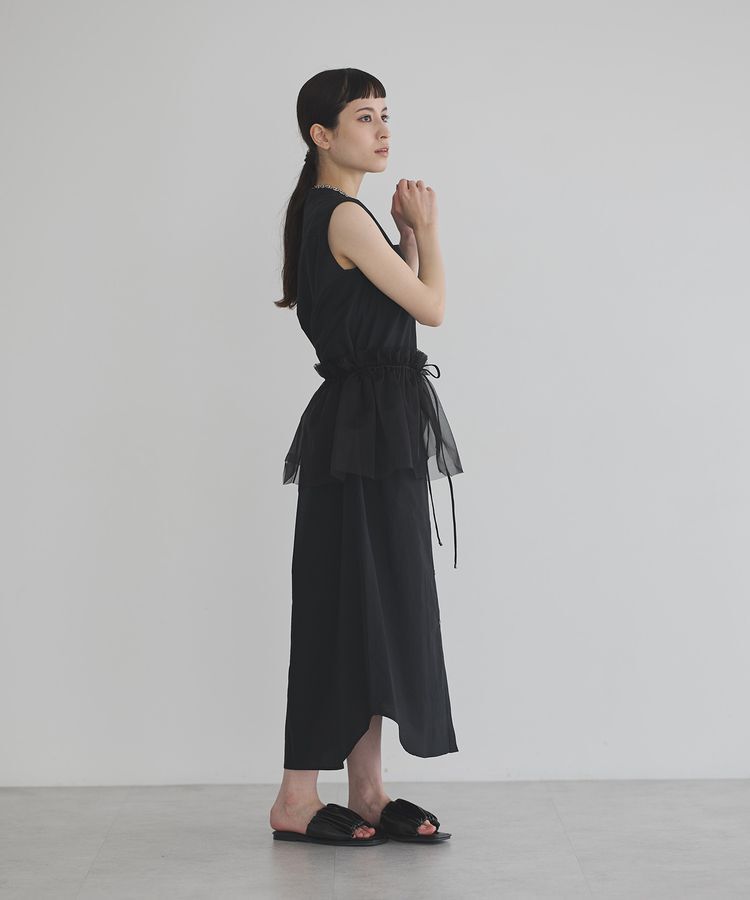 GARAGE OF GOOD CLOTHING「【日本製】チュールラップスカート付ノースリーブワンピースA」|ワンピース|