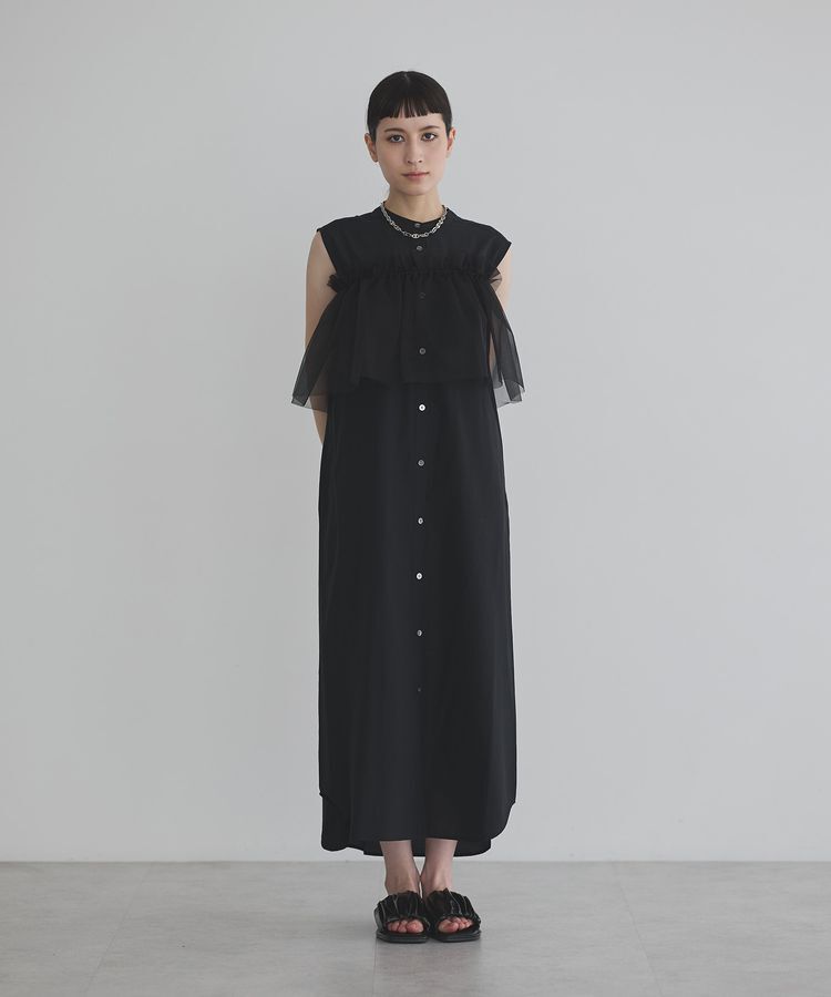GARAGE OF GOOD CLOTHING「【日本製】チュールラップスカート付ノースリーブワンピースA」|ワンピース|