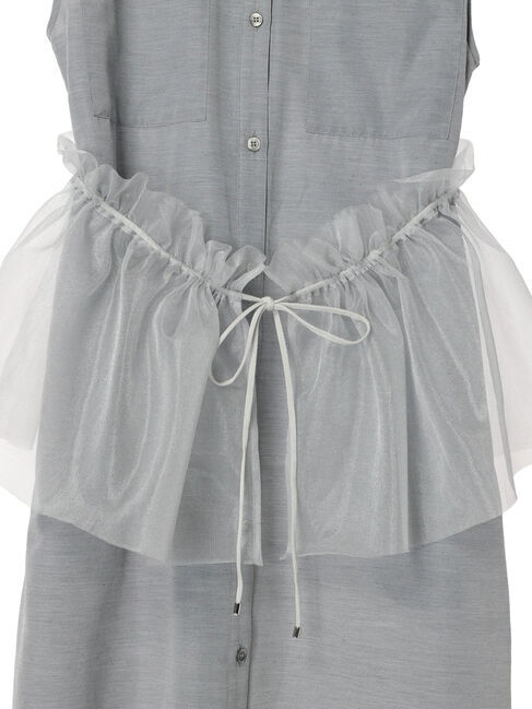 GARAGE OF GOOD CLOTHING「【日本製】チュールラップスカート付ノースリーブワンピースA」|ワンピース|