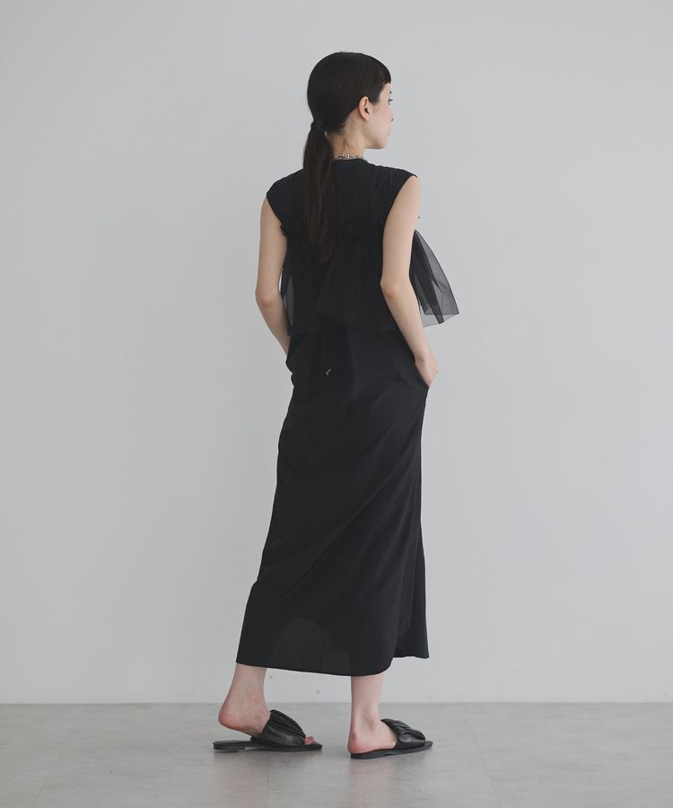 GARAGE OF GOOD CLOTHING「【日本製】チュールラップスカート付ノースリーブワンピースA」|ワンピース|