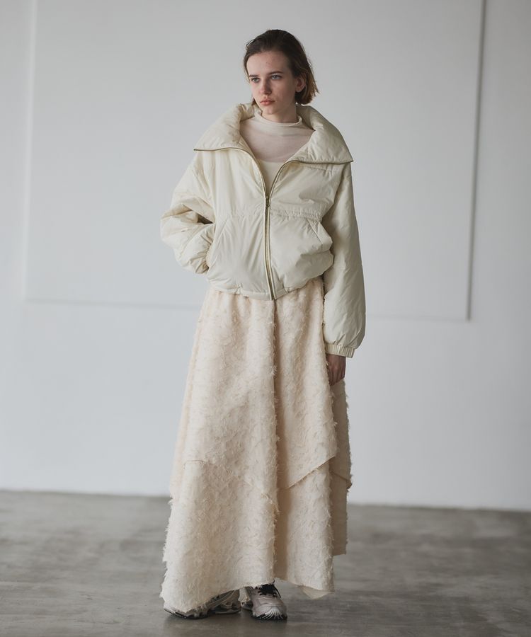 GARAGE OF GOOD CLOTHING「ジャガードオーバーラップロングスカート」|フレア|