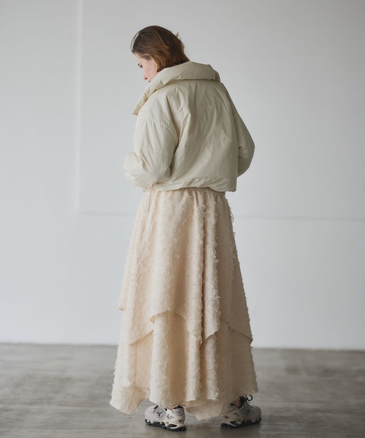 GARAGE OF GOOD CLOTHING「ジャガードオーバーラップロングスカート」|フレア|