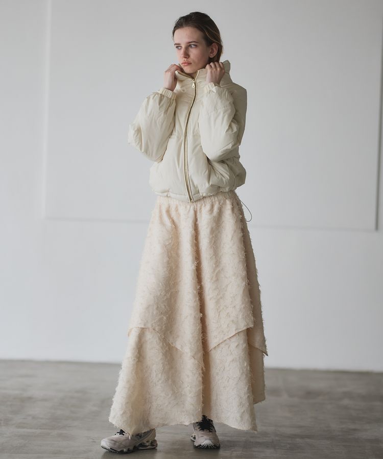 GARAGE OF GOOD CLOTHING「ジャガードオーバーラップロングスカート」|フレア|