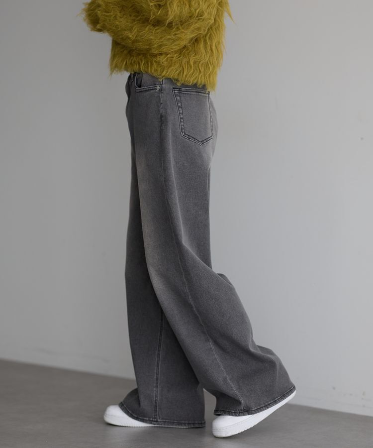 GARAGE OF GOOD CLOTHING「ハイウエストワイドデニムパンツ（グレー）」|デニム|