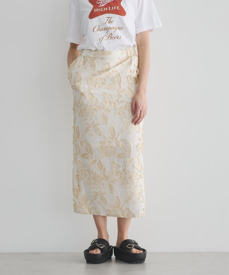 GARAGE OF GOOD CLOTHING「カットジャガード柄タイトスカートA」|タイト|Ivory