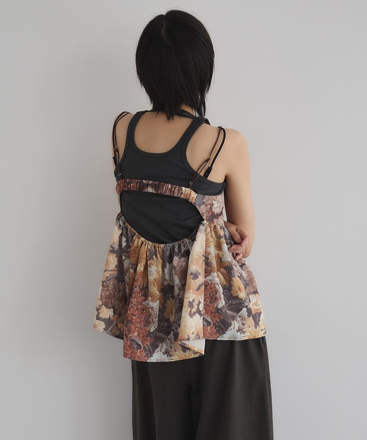 GARAGE OF GOOD CLOTHING「【日本製】ダークフラワープリントキャミビスチェ」|ベスト・ジレ|