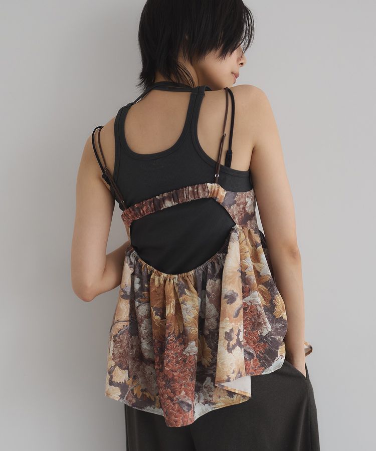 GARAGE OF GOOD CLOTHING「【日本製】ダークフラワープリントキャミビスチェ」|ベスト・ジレ|