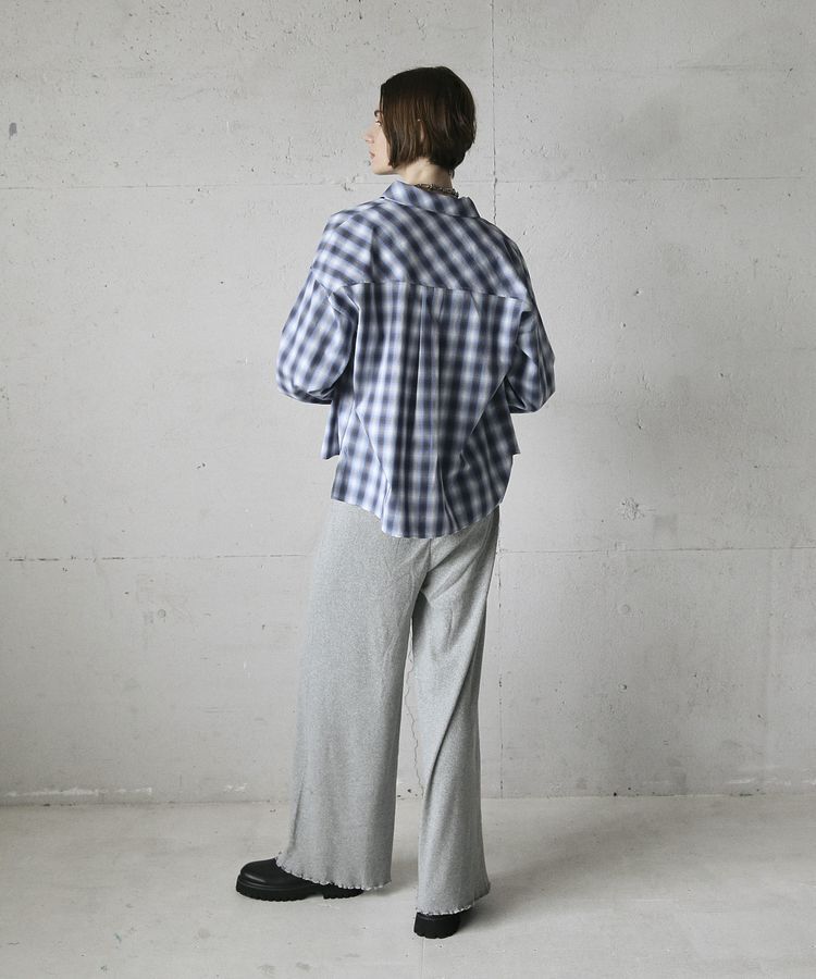 GARAGE OF GOOD CLOTHING「オンブレチェックショート丈シャツ」|シャツ・ブラウス|