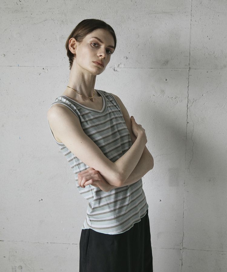 GARAGE OF GOOD CLOTHING「ランダムリブボーダータンク」|キャミソール|