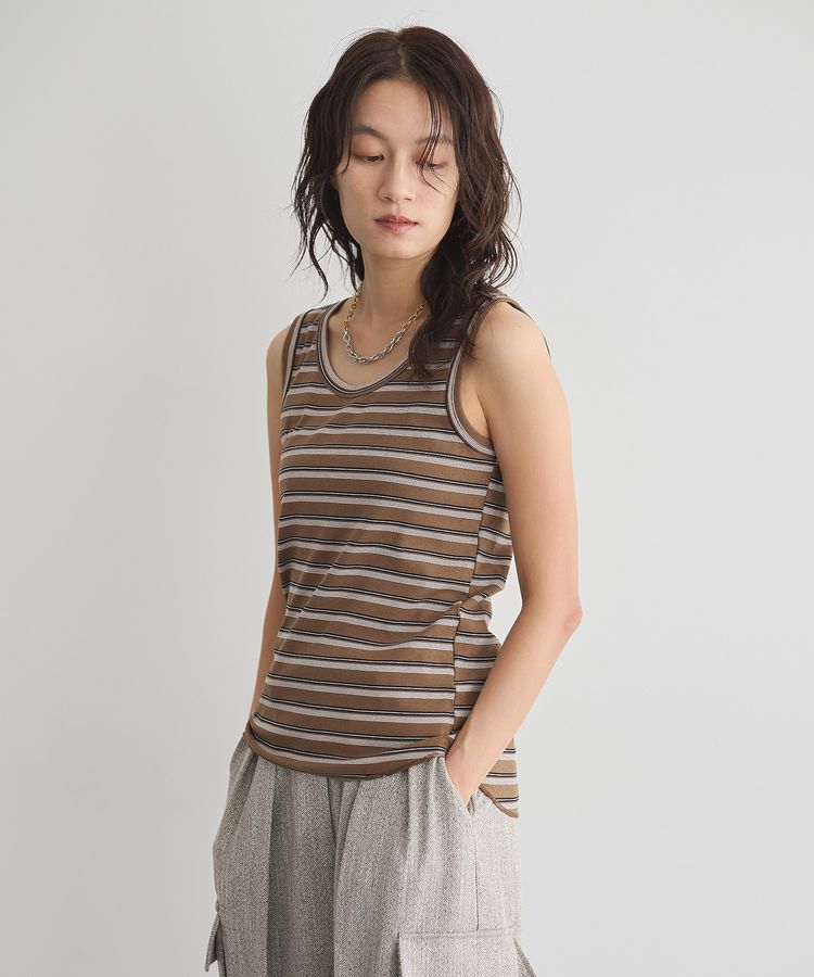 GARAGE OF GOOD CLOTHING「ランダムリブボーダータンク」|キャミソール|