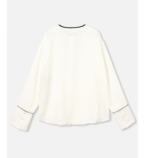 allureville「ジョーゼットホソパイピングブラウス」|シャツ・ブラウス|