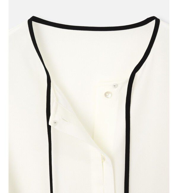 allureville「ジョーゼットホソパイピングブラウス」|シャツ・ブラウス|