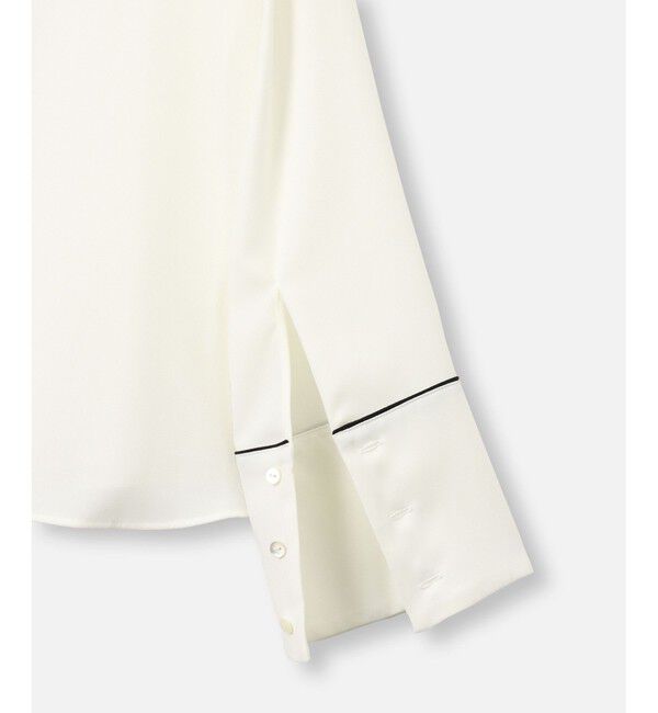 allureville「ジョーゼットホソパイピングブラウス」|シャツ・ブラウス|