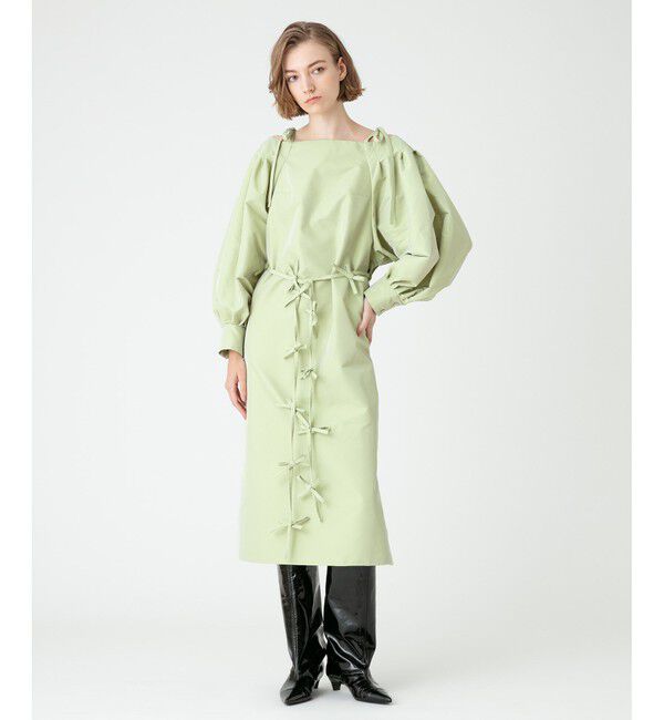 LOULOU WILLOUGHBY「【LOULOU WILLOUGHBY】メモリーツイルリボンワンピース」|ワンピース|