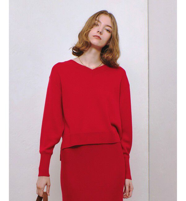 allureville「【セットアップ対応可能】ウールスムース2WAYネックプルオーバー」|ニット・セーター|