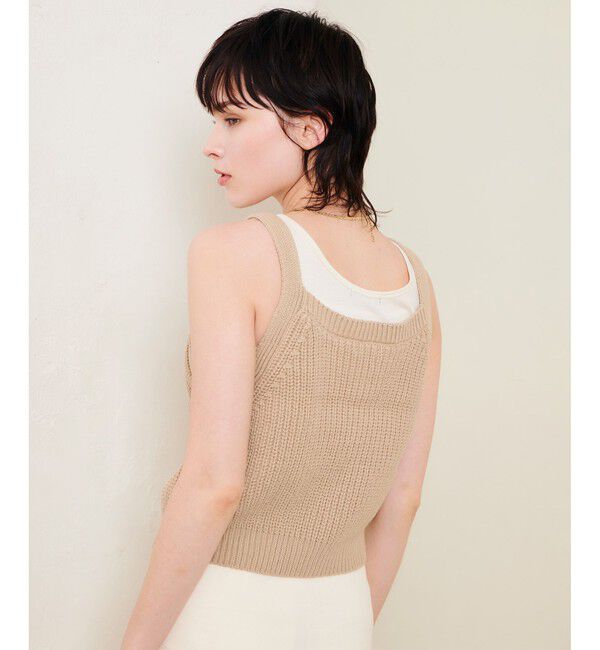 allureville「片畦キャミソールショートジレ」|ニット・セーター|