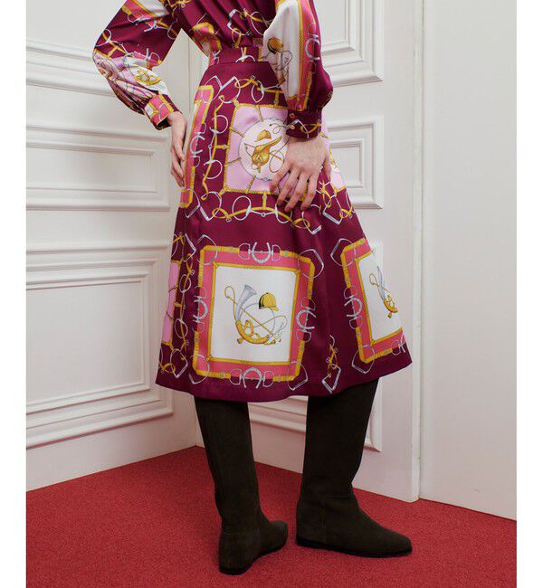 LOULOU WILLOUGHBY「【LOULOU WILLOUGHBY】RATTIジョッキープリントスカート」|フレア|