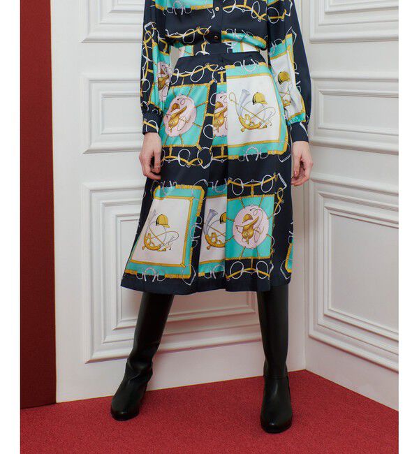 LOULOU WILLOUGHBY「【LOULOU WILLOUGHBY】RATTIジョッキープリントスカート」|フレア|