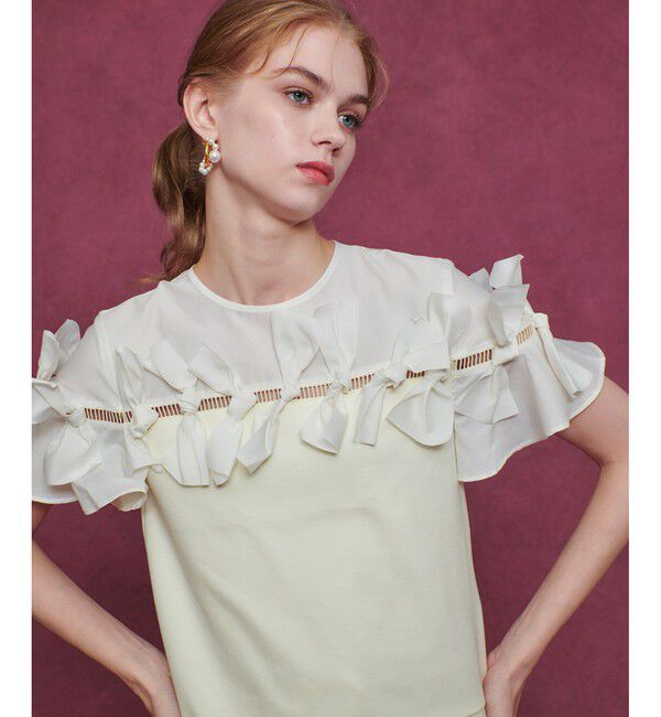 LOULOU WILLOUGHBY「【LOULOU WILLOUGHBY】ポイントリボンプルオーバー」|Tシャツ・カットソー|