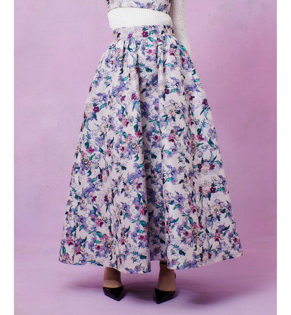 LOULOU WILLOUGHBY「【LOULOU WILLOUGHBY】LIMONTAフラワージャガードスカート」|スカート|