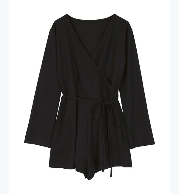 SEA DRESS「細リブカシュクールオールインワン」|コンビネゾン|