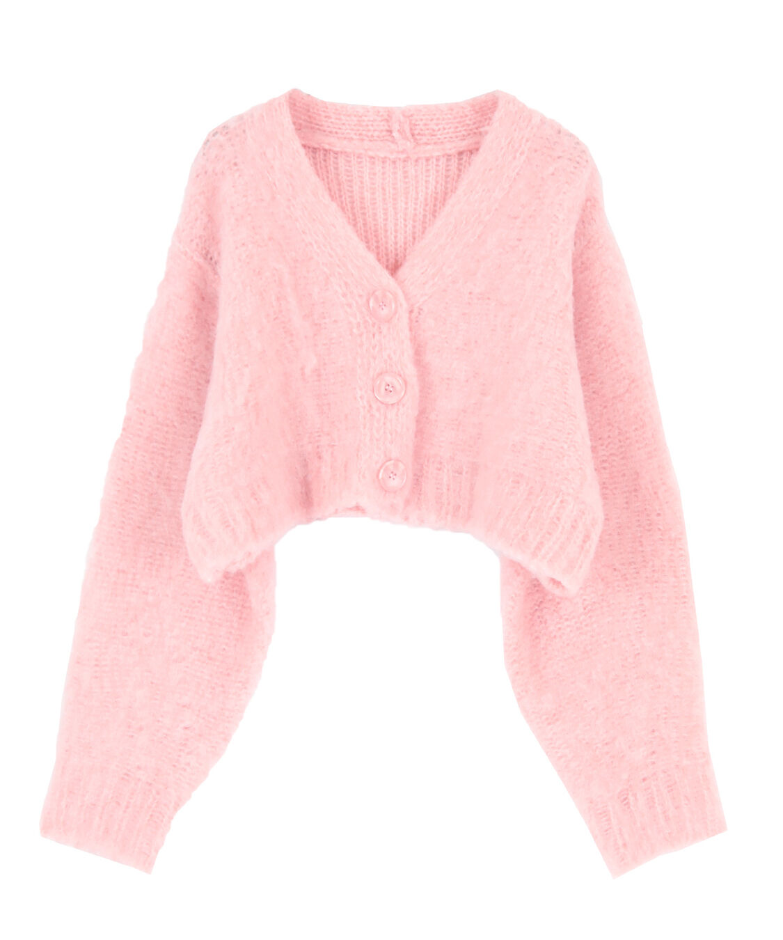 titivate「クロップド起毛ニットカーディガン」|ニット・セーター|ピンク