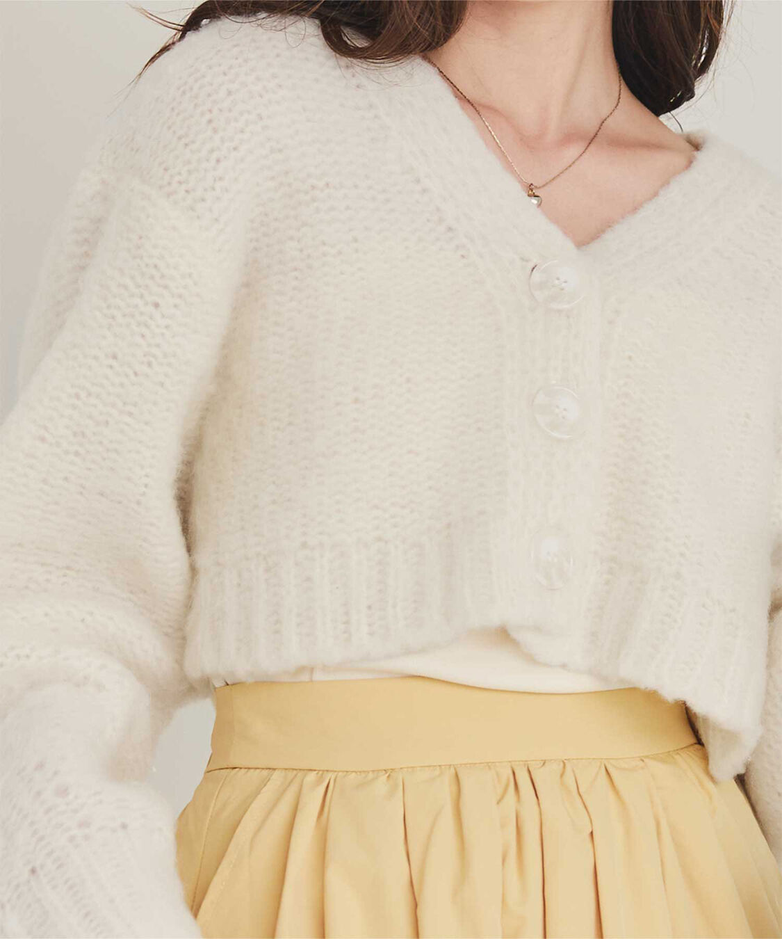 titivate「クロップド起毛ニットカーディガン」|ニット・セーター|