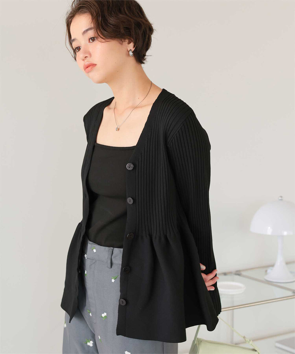 titivate「前後2wayペプラムニットトップス」|ニット・セーター|ブラック