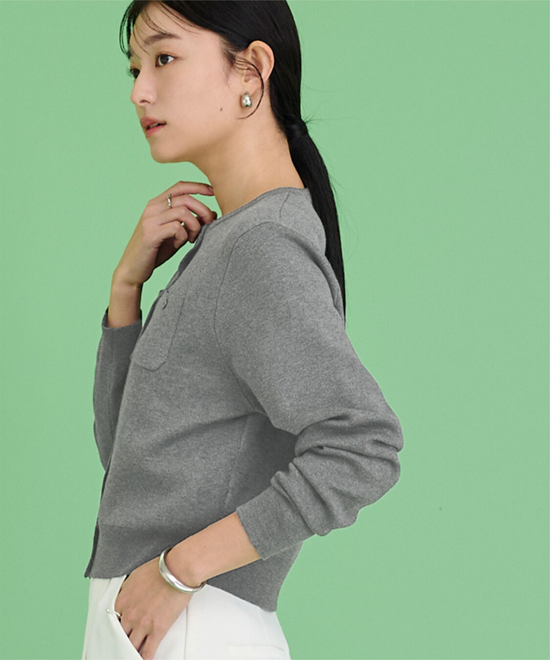 ur's「胸ポケットニットカーディガン」|ニット・セーター|