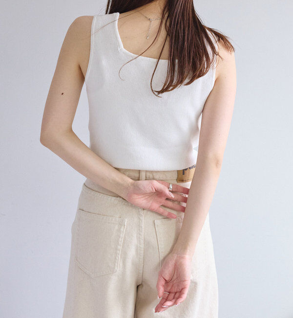  「《新色登場！/リバイバル》【Du noir】リネンタッチスクエアタンク」|ニット・セーター|