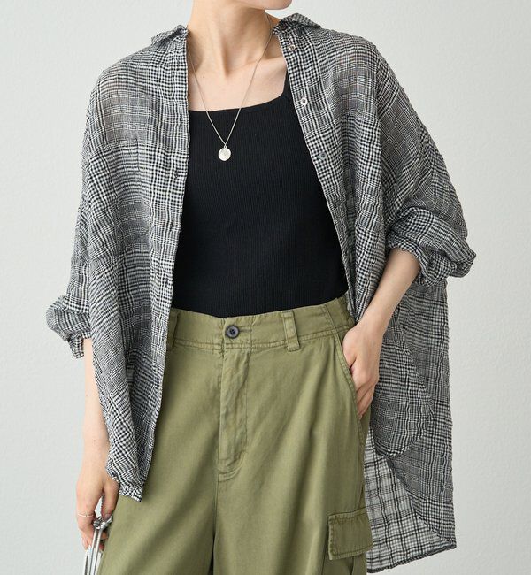  「《新色登場！/リバイバル》【Du noir】リネンタッチスクエアタンク」|ニット・セーター|