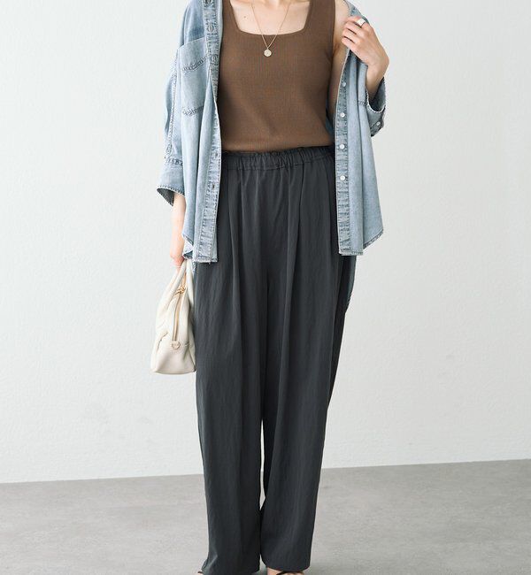  「《新色登場！/リバイバル》【Du noir】リネンタッチスクエアタンク」|ニット・セーター|