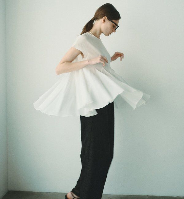  「マチ付きペプラム2WAYブラウス」|プルオーバー|