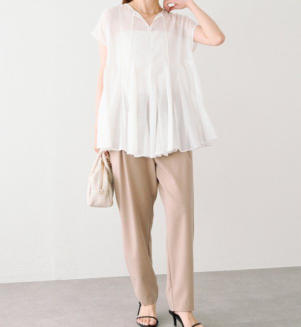  「マチ付きペプラム2WAYブラウス」|プルオーバー|