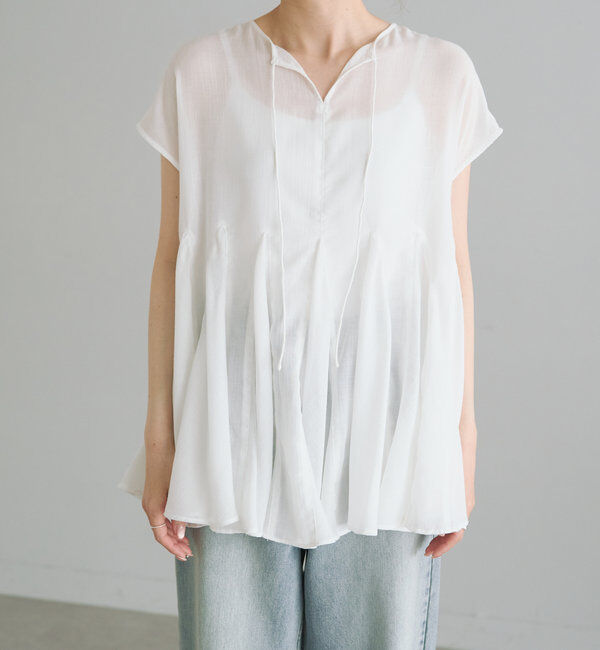  「マチ付きペプラム2WAYブラウス」|プルオーバー|