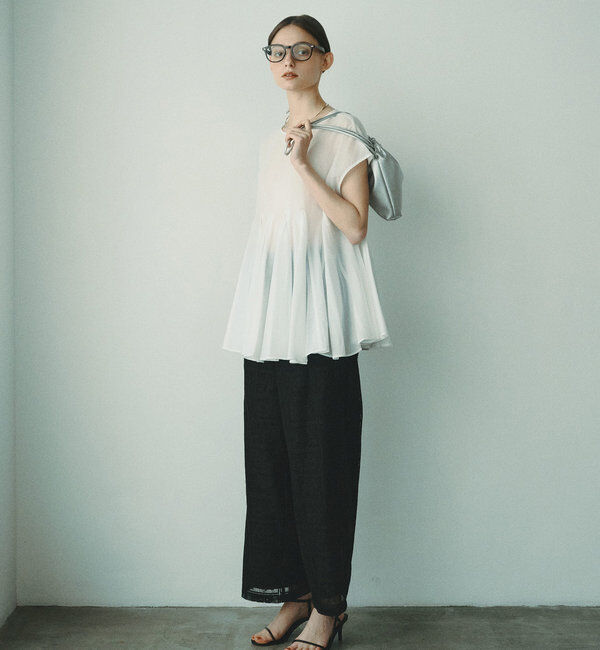  「マチ付きペプラム2WAYブラウス」|プルオーバー|