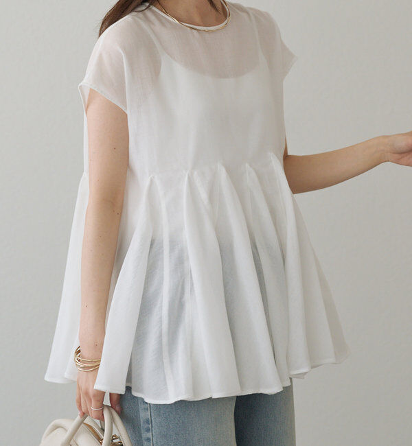  「マチ付きペプラム2WAYブラウス」|プルオーバー|