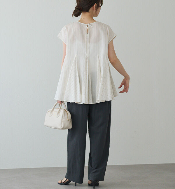  「マチ付きペプラム2WAYブラウス」|プルオーバー|
