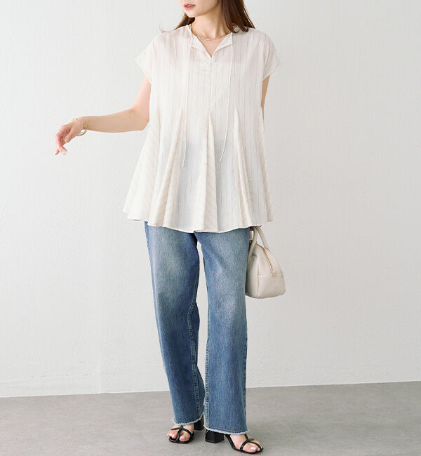  「マチ付きペプラム2WAYブラウス」|プルオーバー|