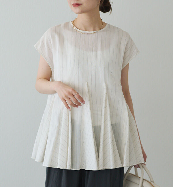  「マチ付きペプラム2WAYブラウス」|プルオーバー|