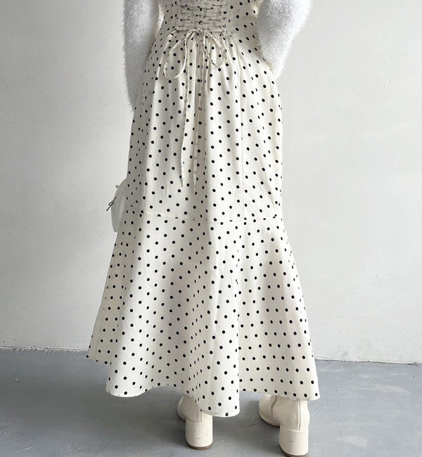  「【マイナス5キロ見え】後ろレースアップマーメイドスカート」|スカート|