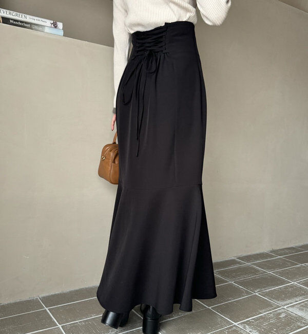  「【マイナス5キロ見え】後ろレースアップマーメイドスカート」|スカート|