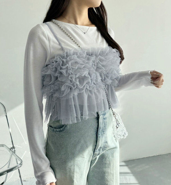  「【2点セット】チュールビスチェセットトップス」|プルオーバー|