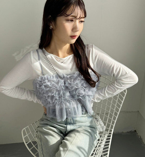  「【2点セット】チュールビスチェセットトップス」|プルオーバー|