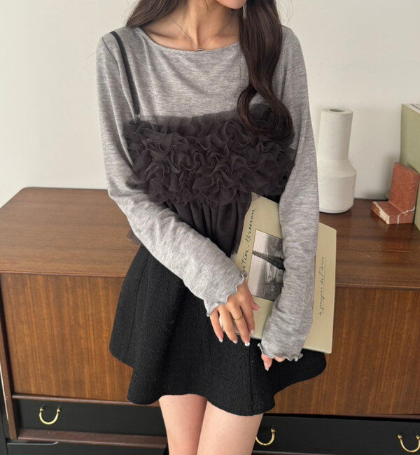  「【2点セット】チュールビスチェセットトップス」|プルオーバー|