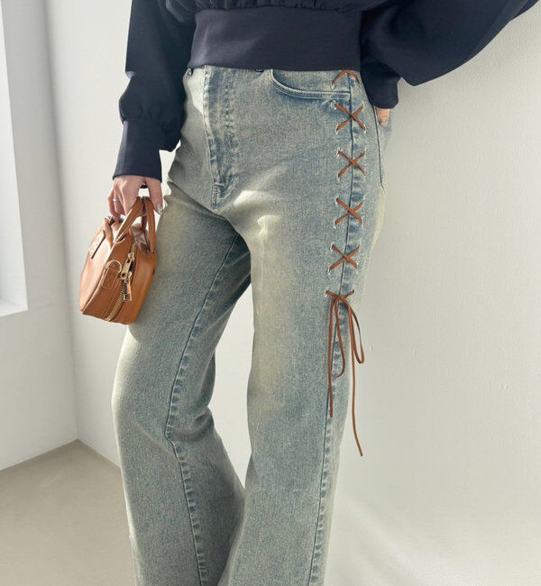  「レースアップデニムパンツ/SM展開」|その他|