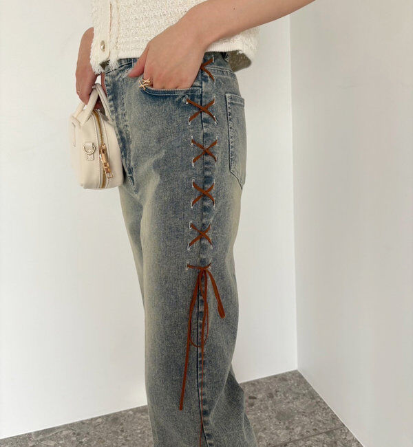  「レースアップデニムパンツ/SM展開」|その他|