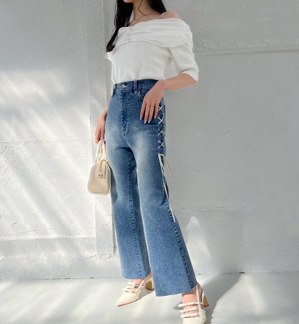  「レースアップデニムパンツ/SM展開」|その他|