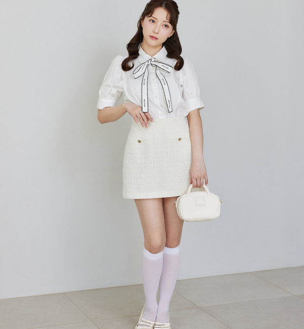  「リボン付きポインテッドストラップシューズ」|その他|