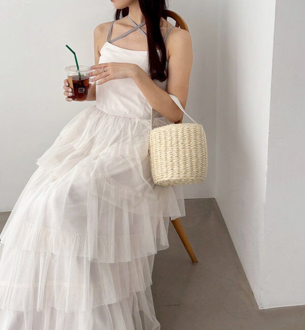  「ティアードフリルキャミワンピース」|ワンピース|